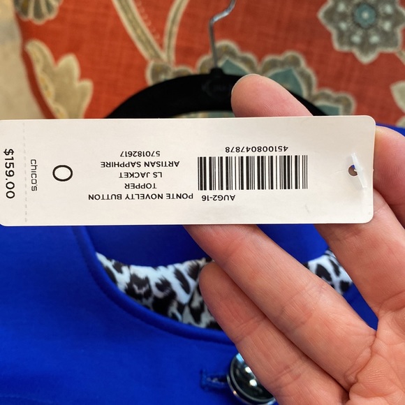 Ponte novelty button topper jacket, long sleeve - Picture 6 of 6